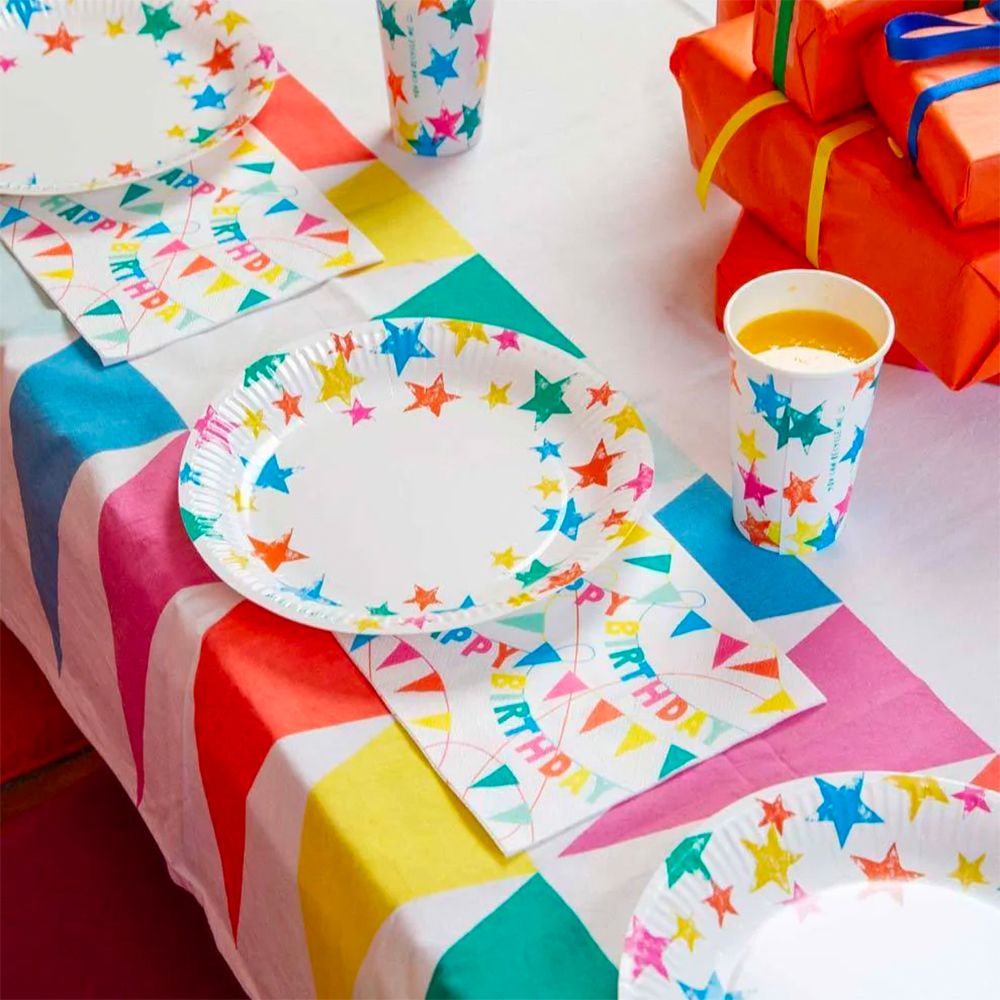 Borddug Stof Rainbow Stars