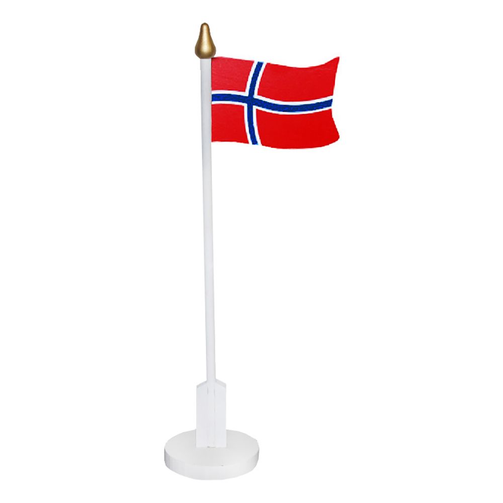 Bordsflagga Norska Flaggan i Trä