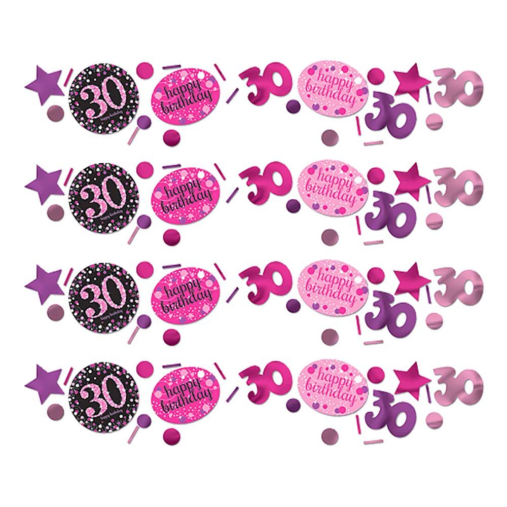 Bordskonfetti 30 Svart/Rosa Glitter