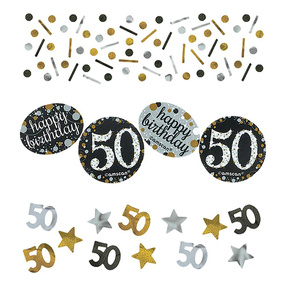 Bordkonfetti 50 Sølv/Guld Glitter