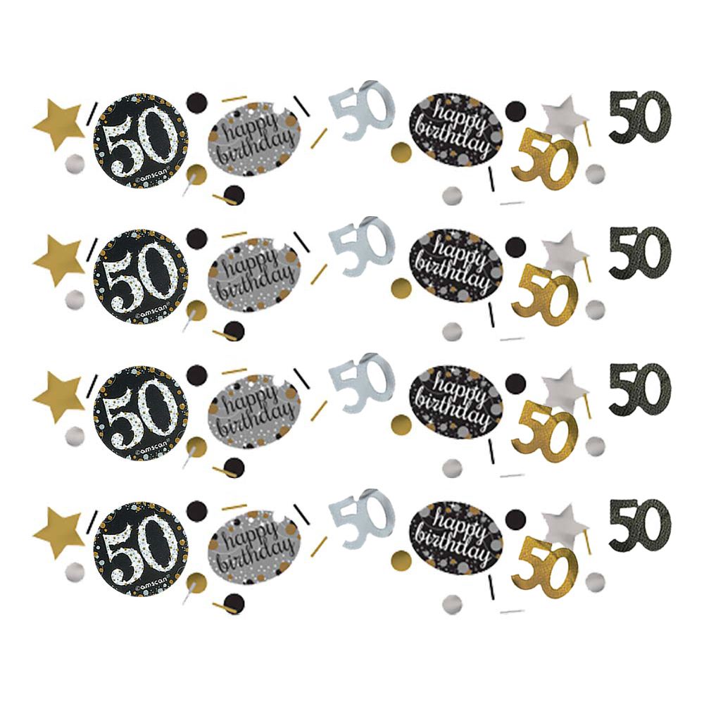 Bordkonfetti 50 Sølv/Guld Glitter