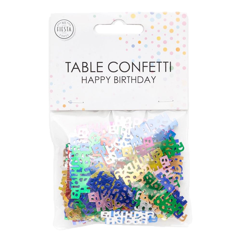 Bordskonfetti Happy Birthday Färgmix Metallic