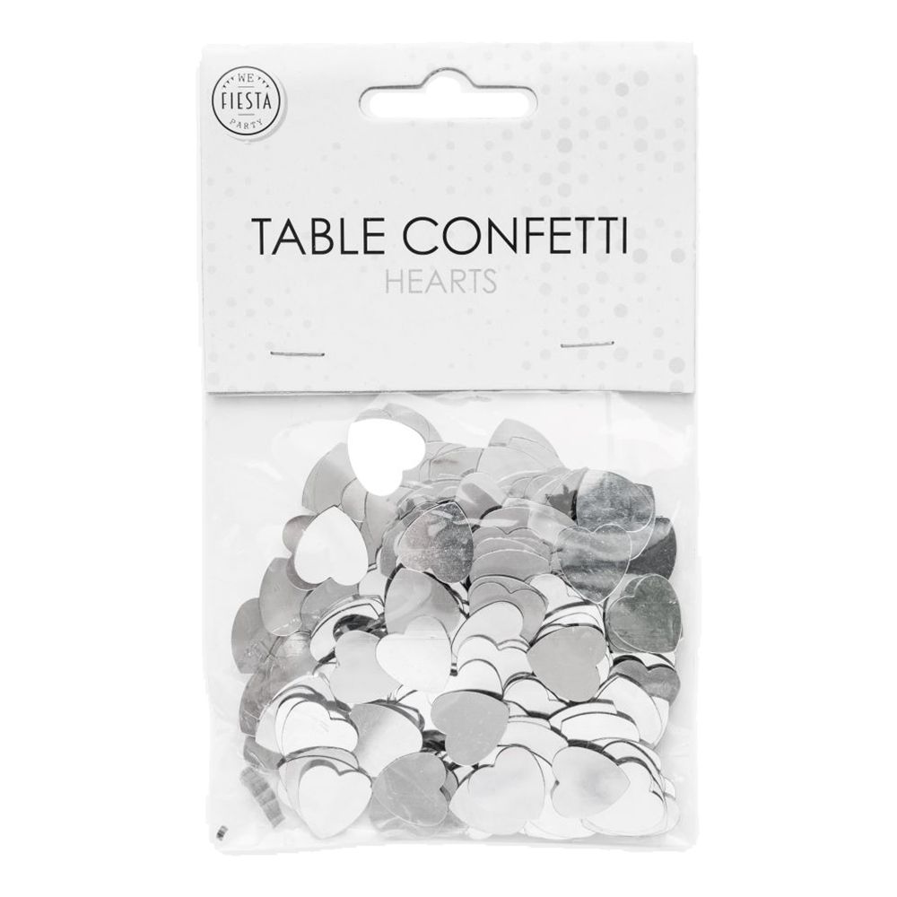 Pöytäkonfetti Hopeiset Sydämet Metallic