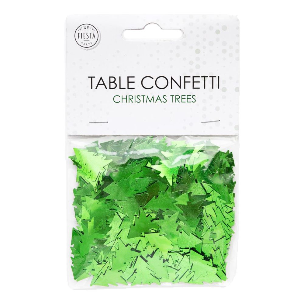 Bordkonfetti Juletræer Grøn Metallic
