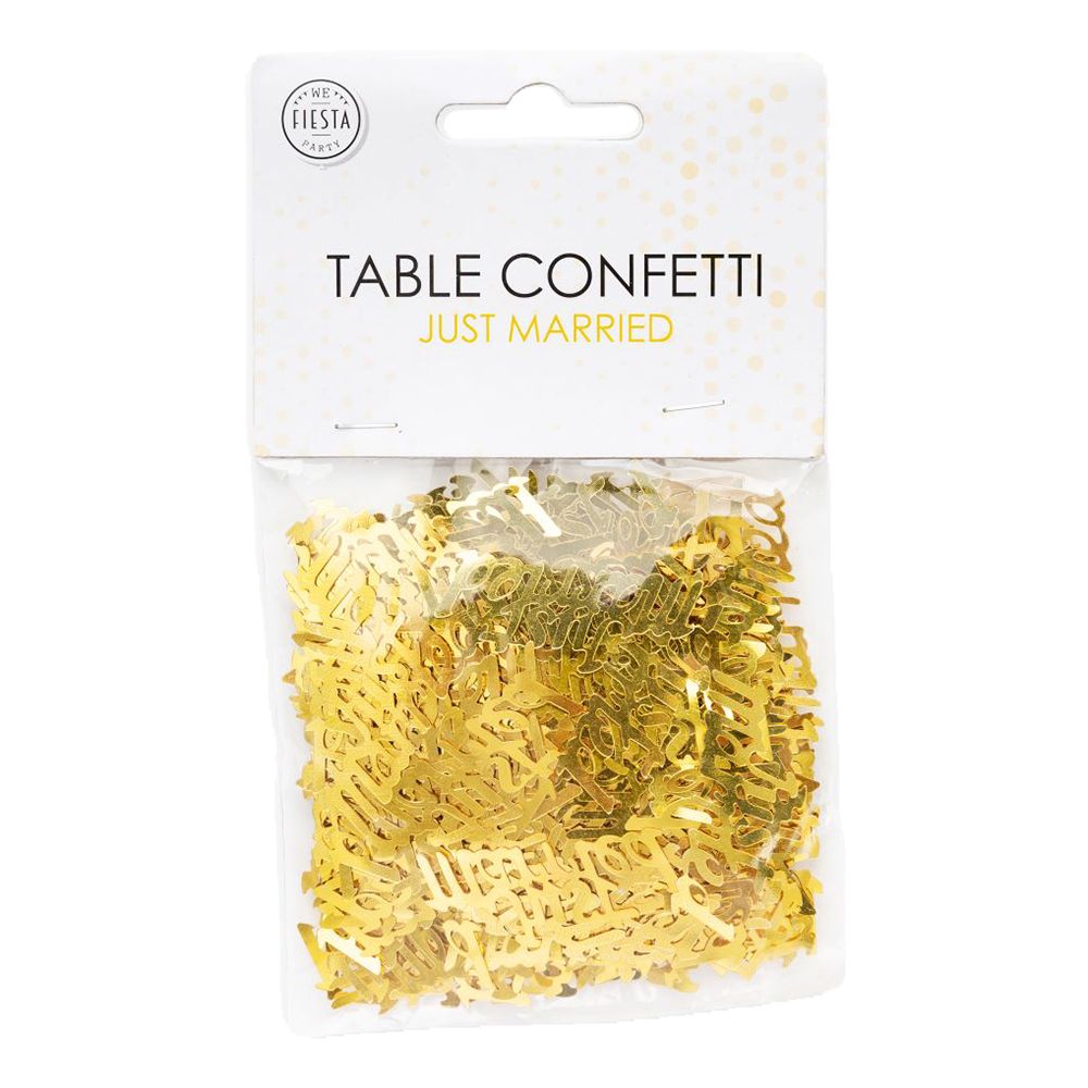 Bordkonfetti Just Married Guld Metallic