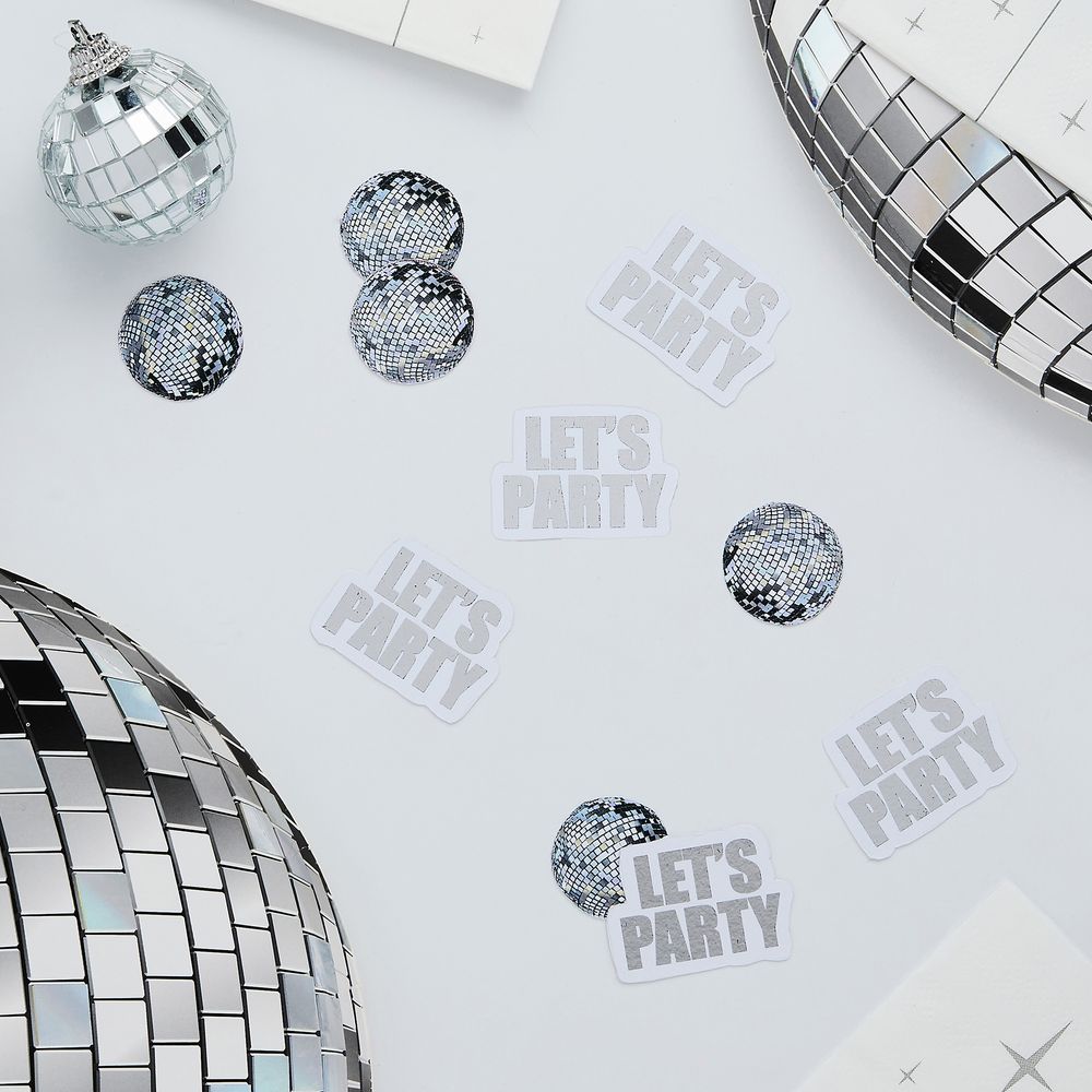 Bordskonfetti Let's Party Silver Disco