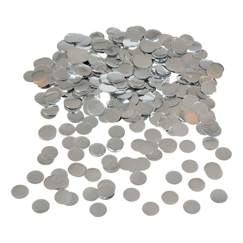 Bordkonfetti Rund Sølv Metallic