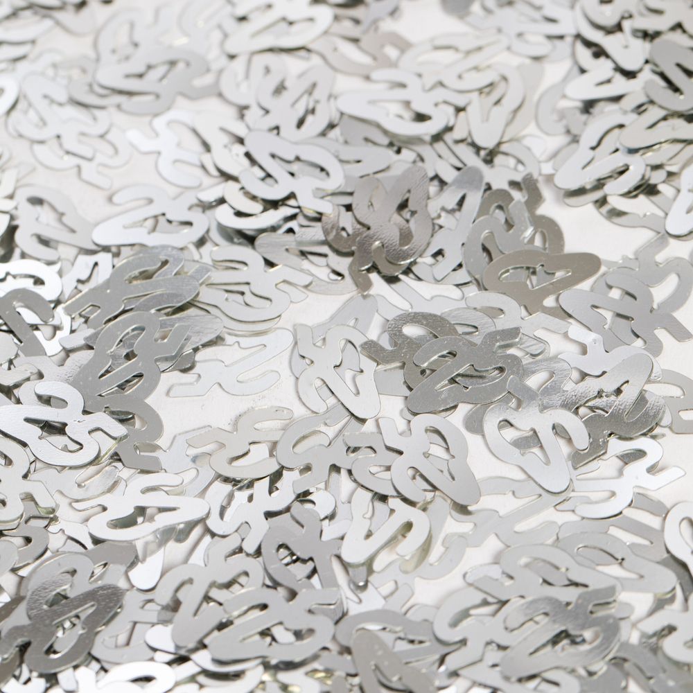 Bordkonfetti Tal 25 Sølv Metallic