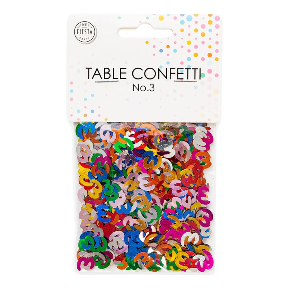 Bordskonfetti Tal 3 Farvemix Metallic