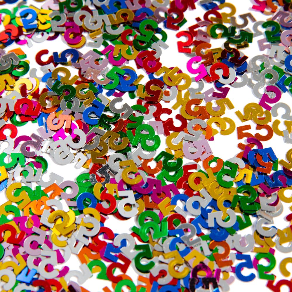 Pöytäkonfetti Numero Värisekoitus Metallic