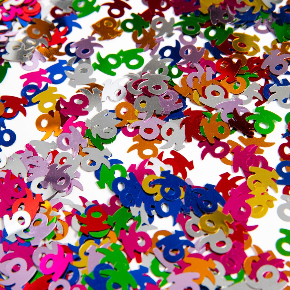 Pöytäkonfetti Numero Värisekoitus Metallic