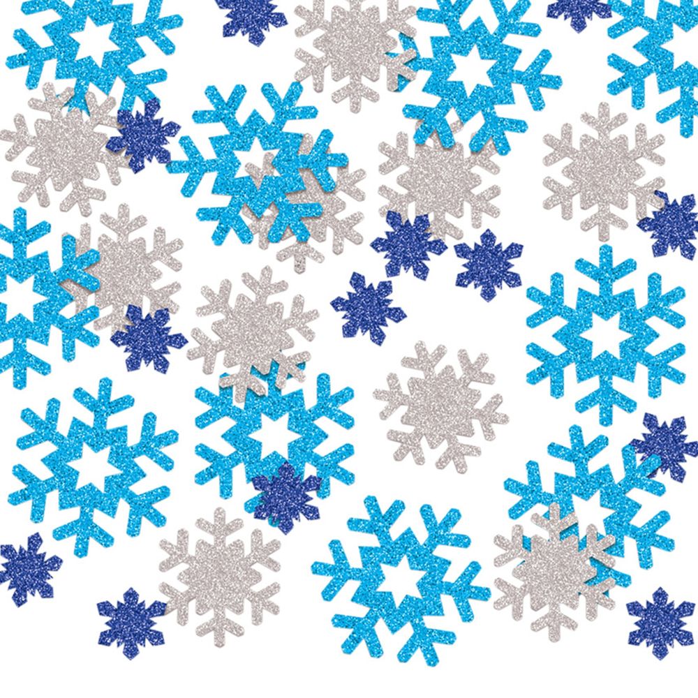 Bordkonfetti Snefnug Blå/Lilla/Sølv Glitter