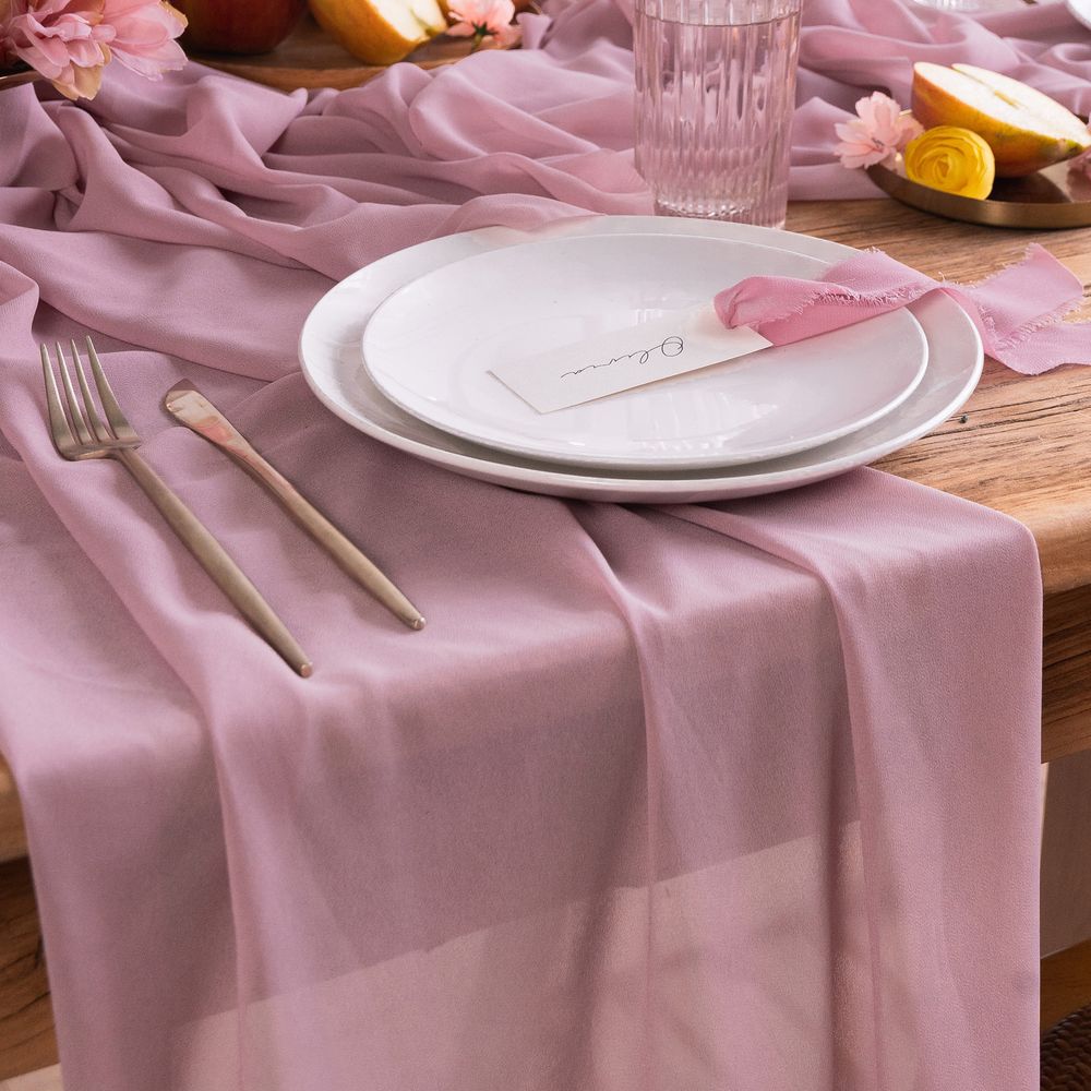 Bordløper Chiffon Lyse lilla