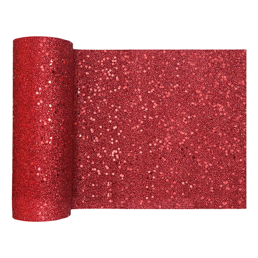 Bordløber Tyk Rød Glitter