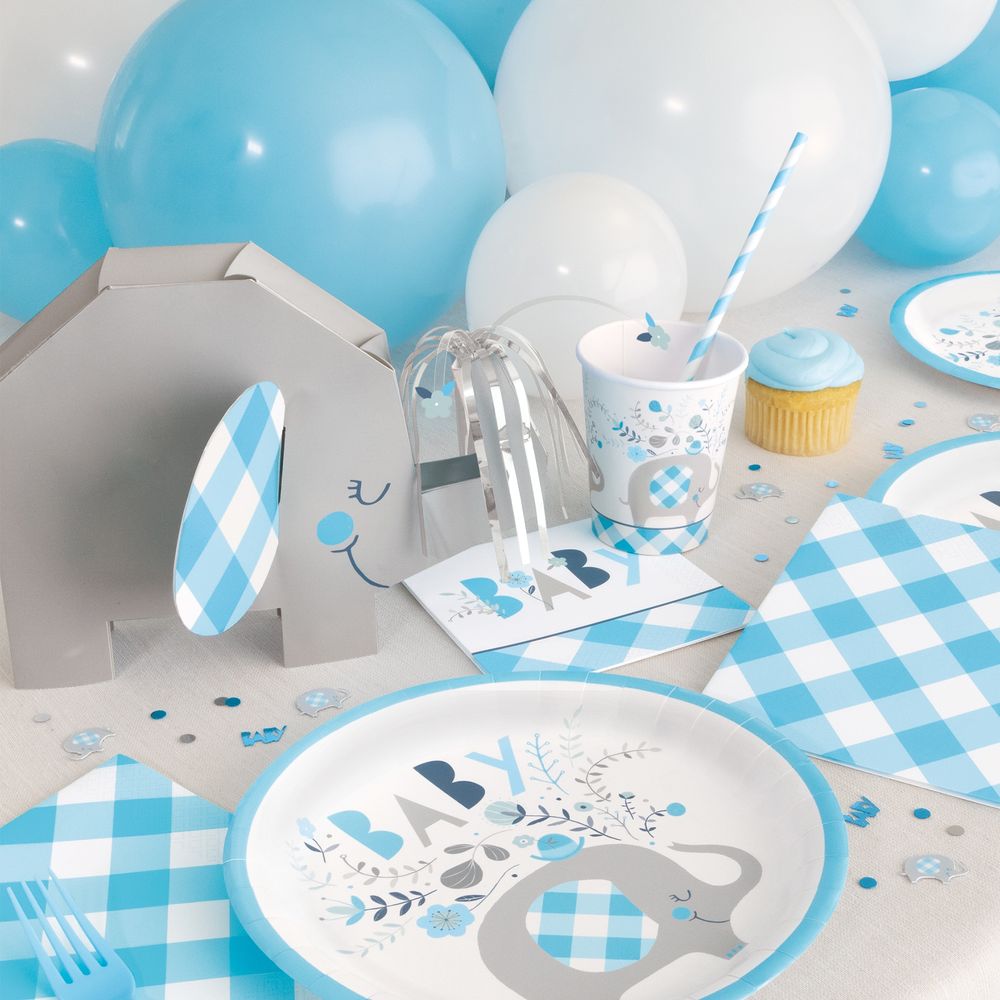 Bordpynt Blå Elefant Baby Shower