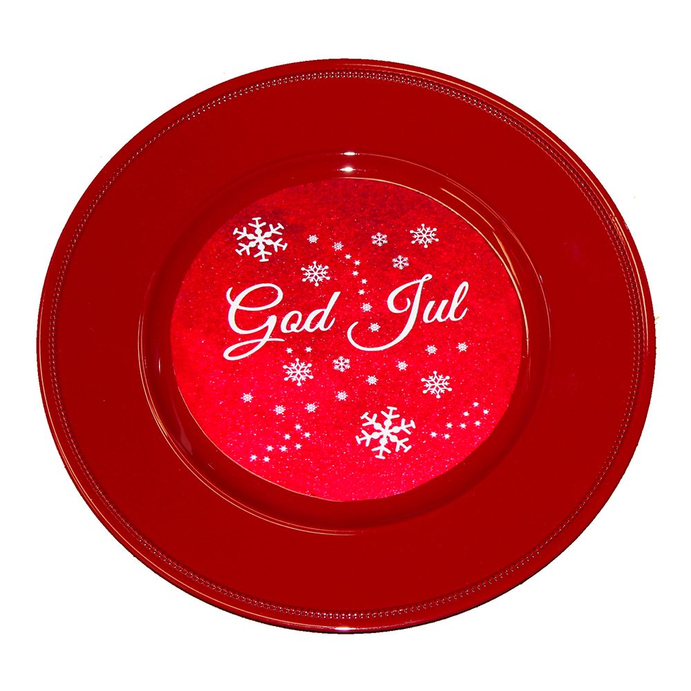 Tarjotin Punainen God Jul