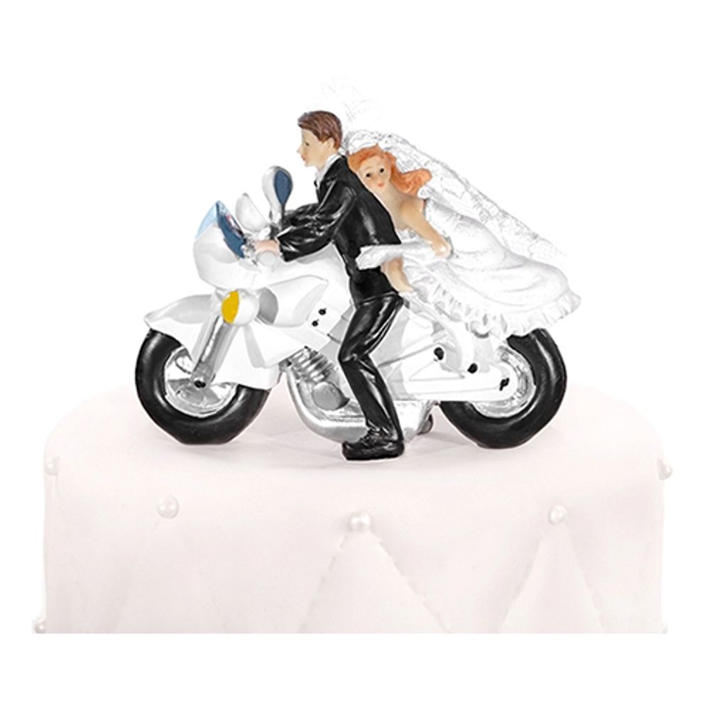 Bryllupsfigur Nygift på Motorcykel