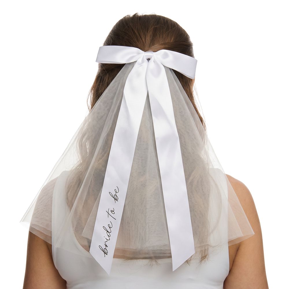 Brudslöja Bride to Be med Rosett
