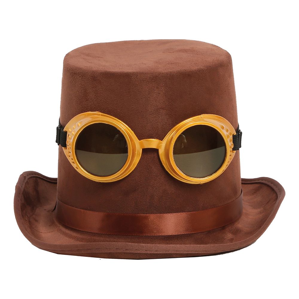 Brun Hög Hatt Steam Punk