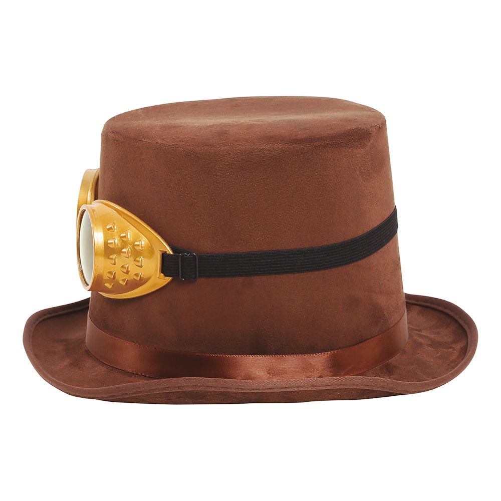 Brun Hög Hatt Steam Punk