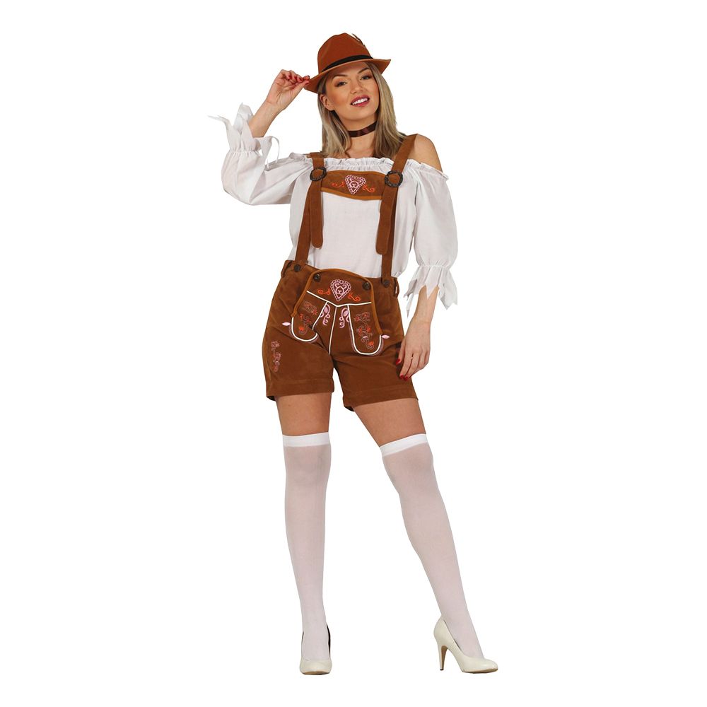 Brune Lederhosen Shorts Dame