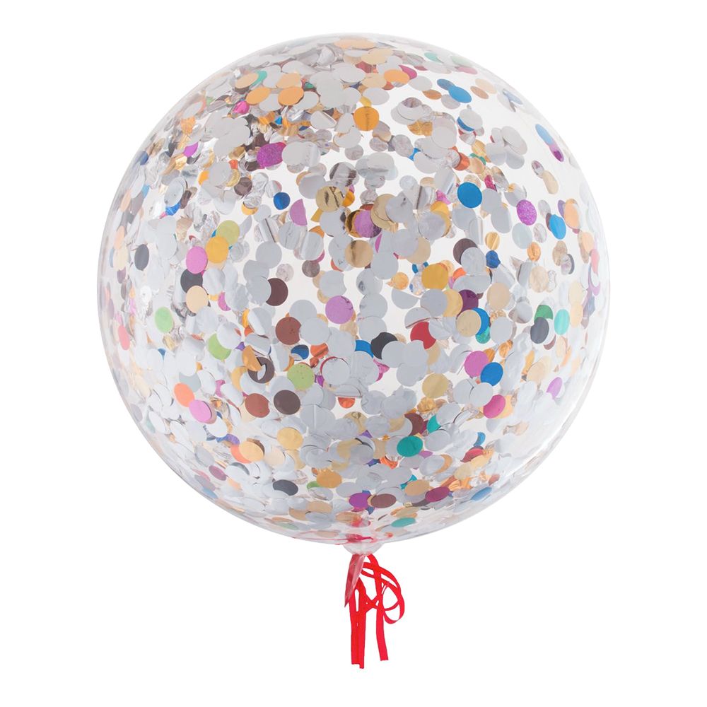 Bobleballong med Konfetti Flerfarget