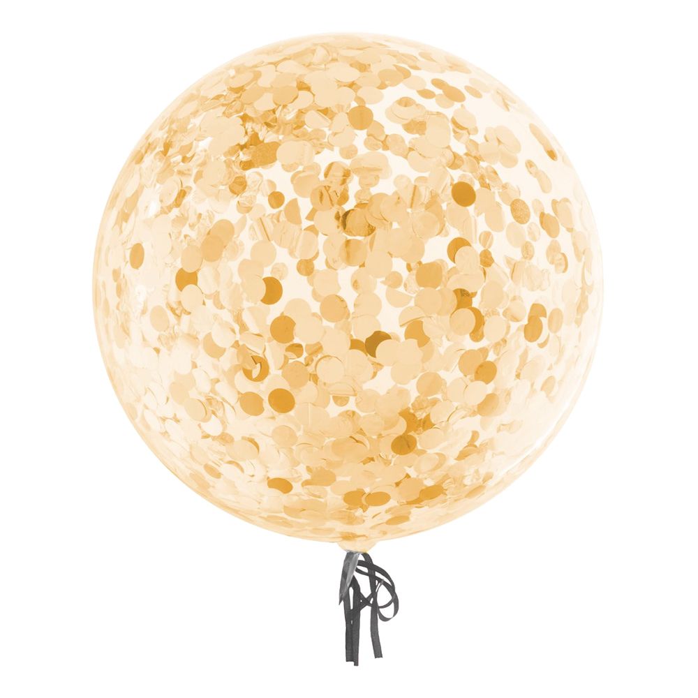 Bobleballong med Konfetti Gull