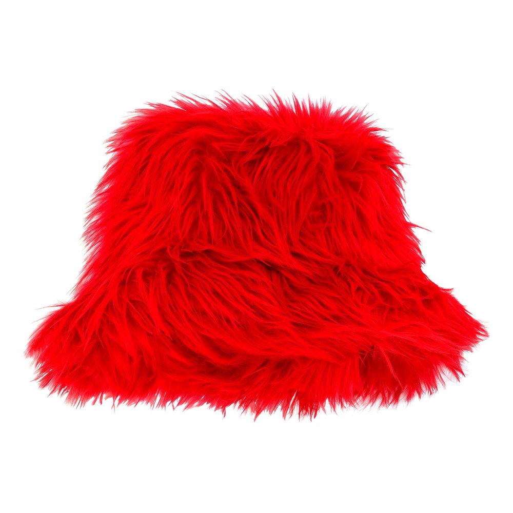 Bucket Hat Fluffy Rød