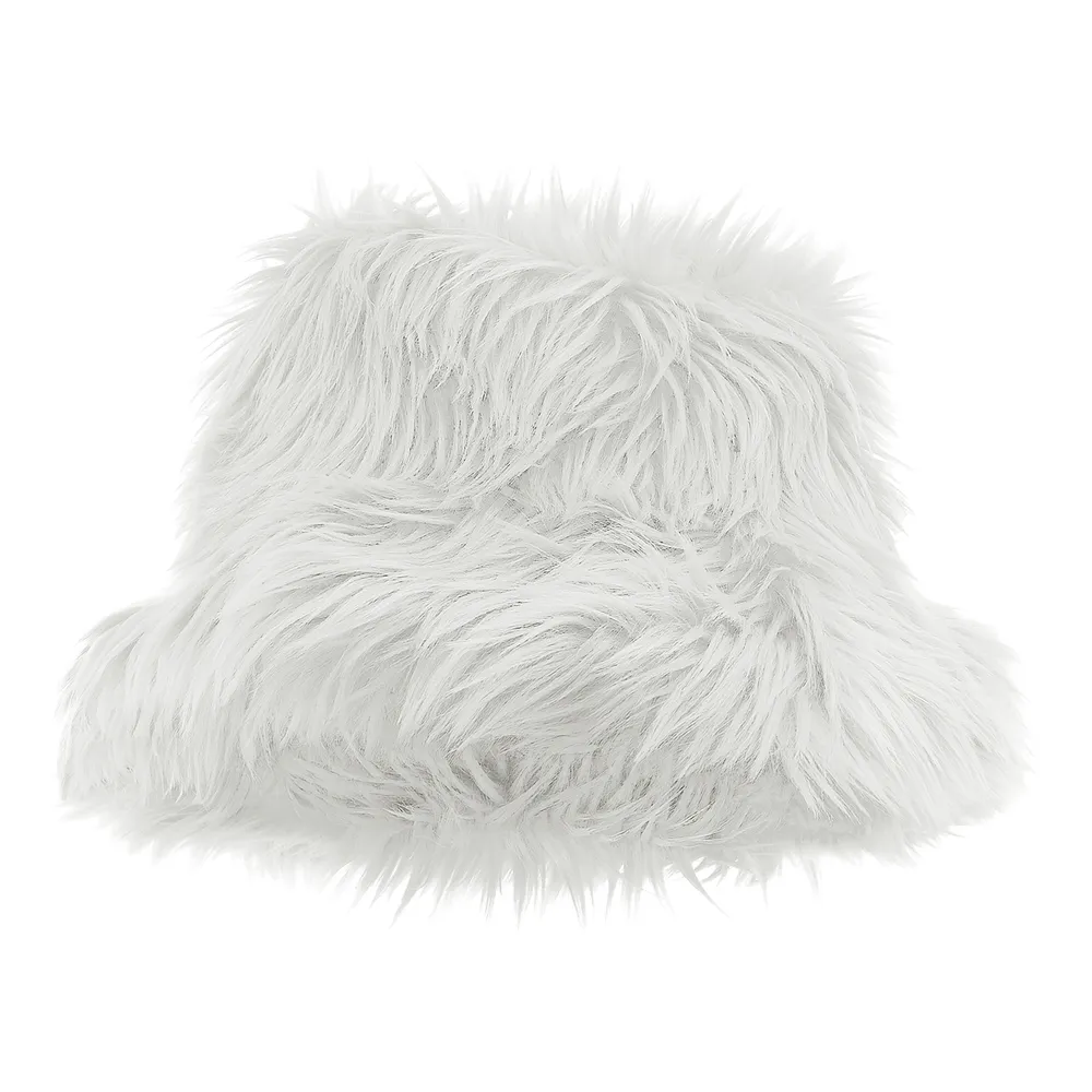 Bucket Hat Fluffy Hvit