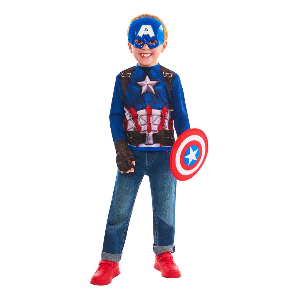 Captain America Udklædningskit til Børn Gaveæske