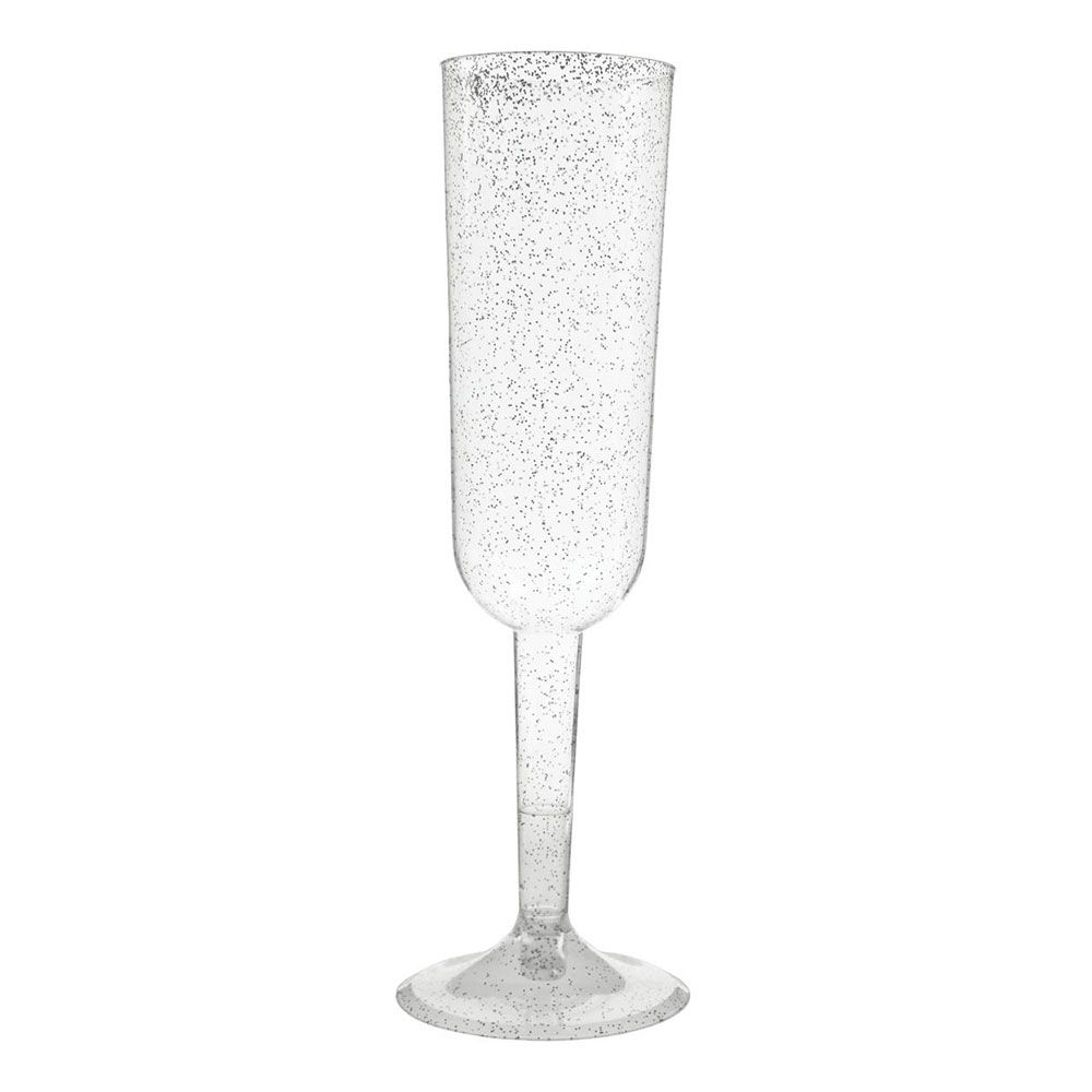 Champagneglas i Plast Silver Glitter