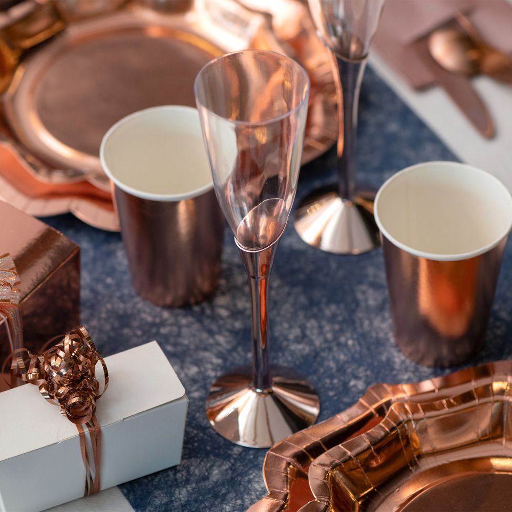 Champagneglas med Rosaguldfod