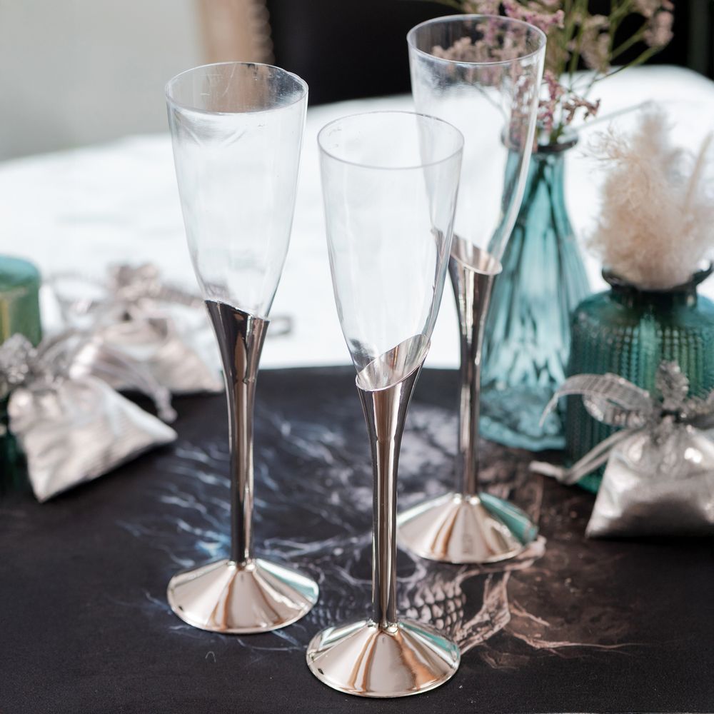 Champagneglas med Sølvfod
