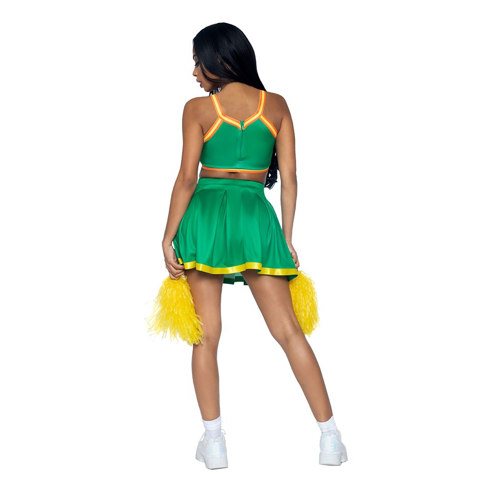 Cheerleader Grønt Kostume Deluxe