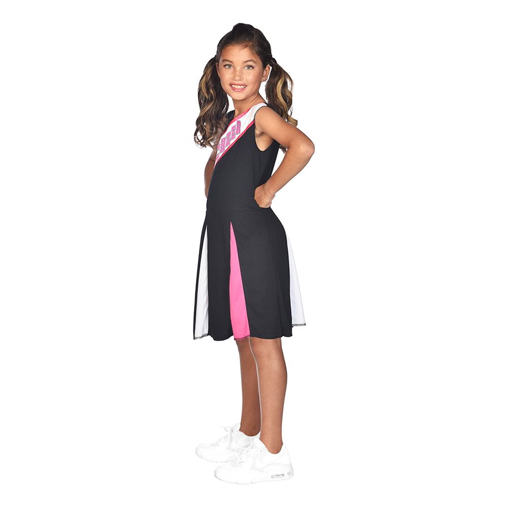 Cheerleader Svart/rosa Barn Kostyme