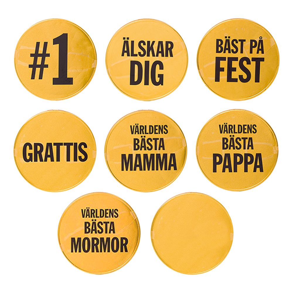 Sjokolademedalje med Tekst