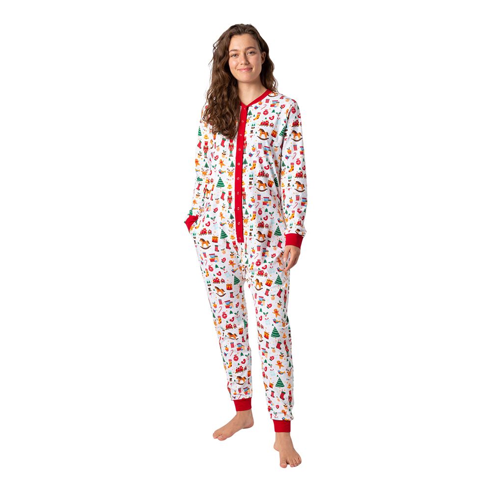 Christmas Dream Valkoinen Joulupyjama Haalari Naisten