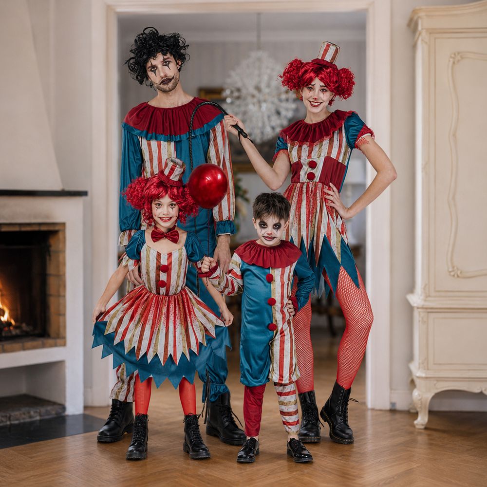 Clown Vintage Klänning Barn Maskeraddräkt