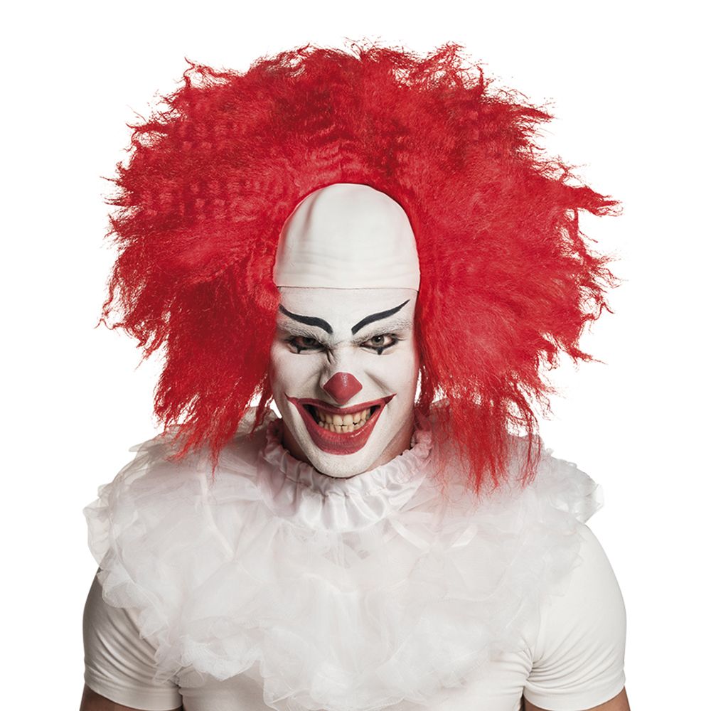 Clownperuk Röd med Vit Flint