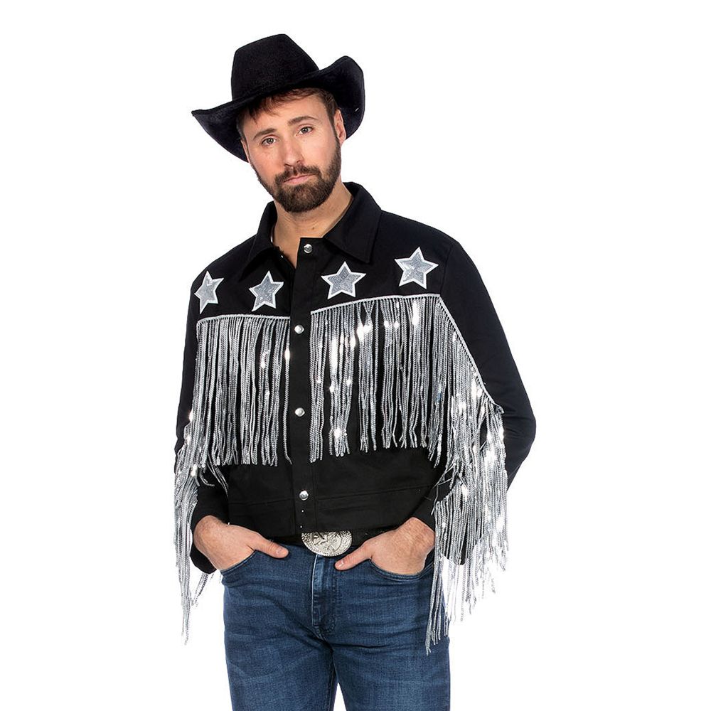 Cowboytakki Hapsuilla Musta Miehelle