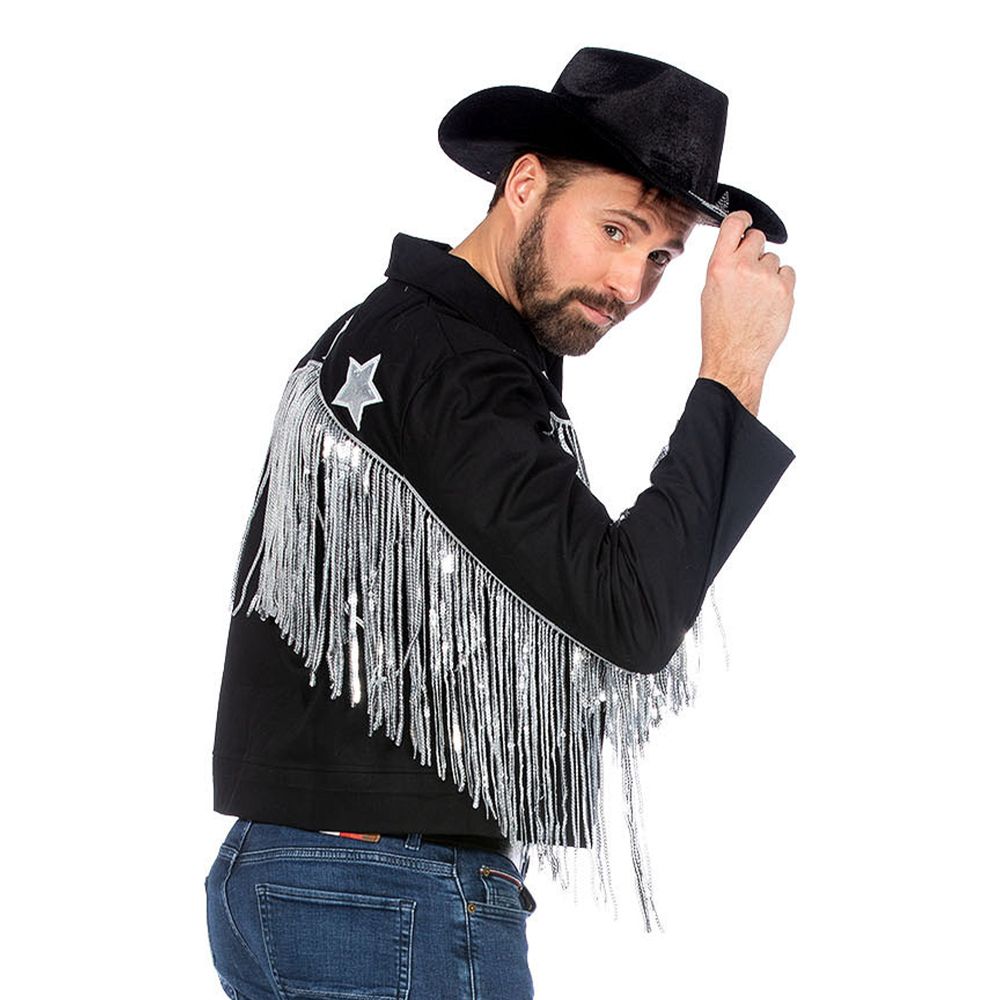 Cowboytakki Hapsuilla Musta Miehelle