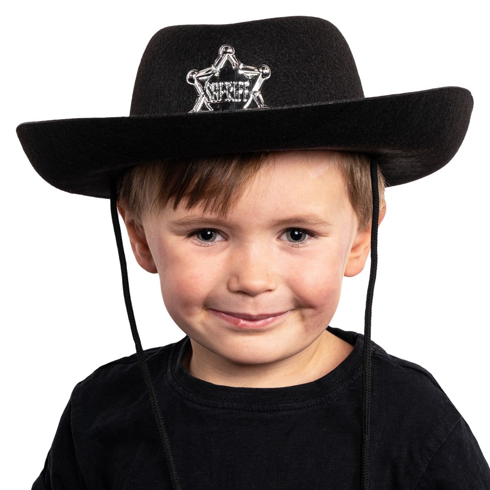 Cowboyhatt Barn Svart