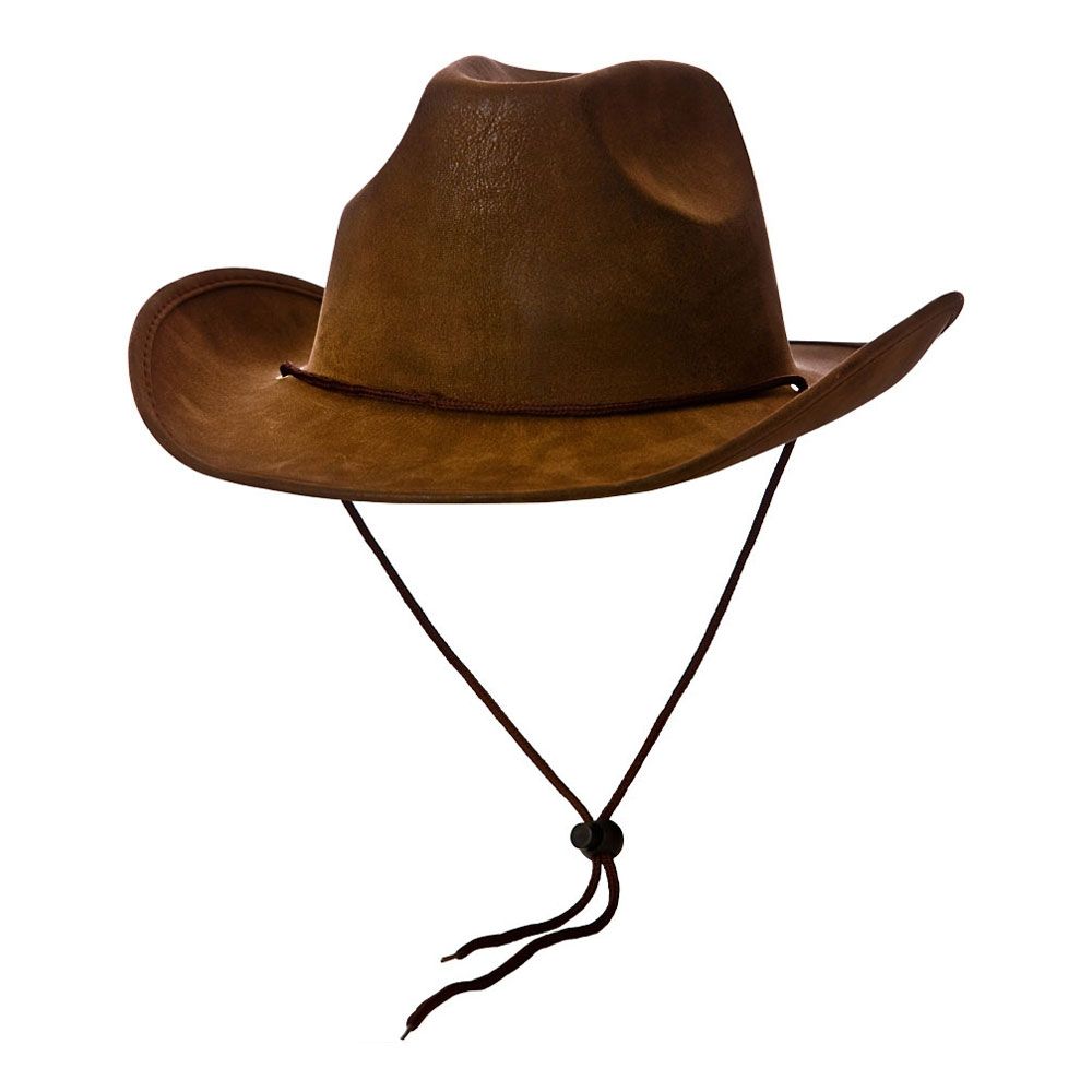 Cowboyhatt Brun med Snöre