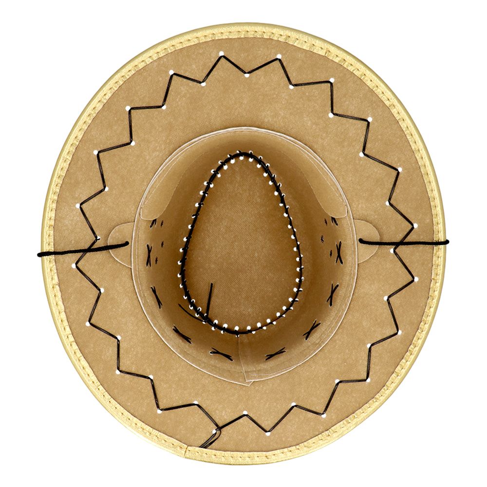 Cowboyhatt Guld med Sömmar