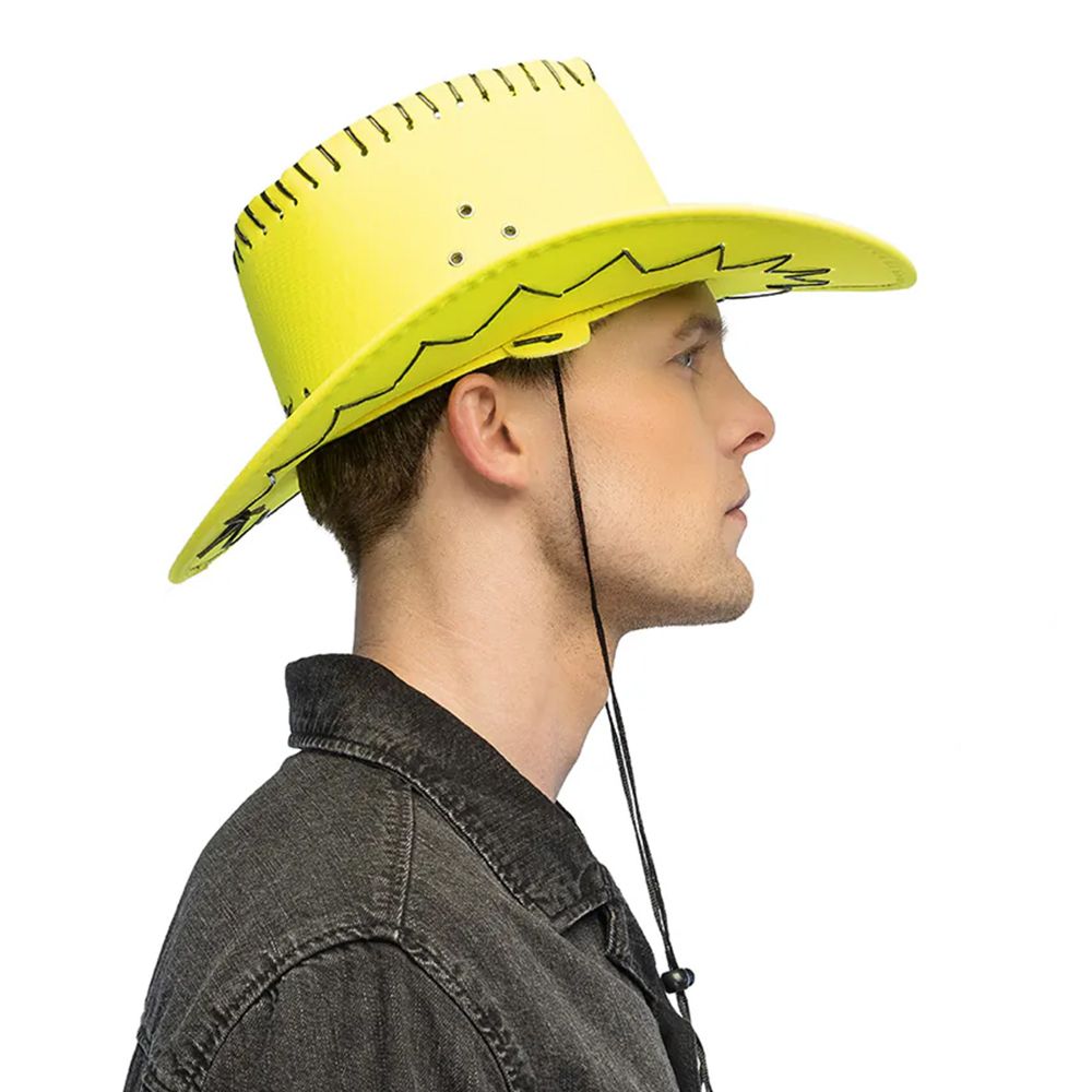 Cowboyhatt med Sömmar Neongul