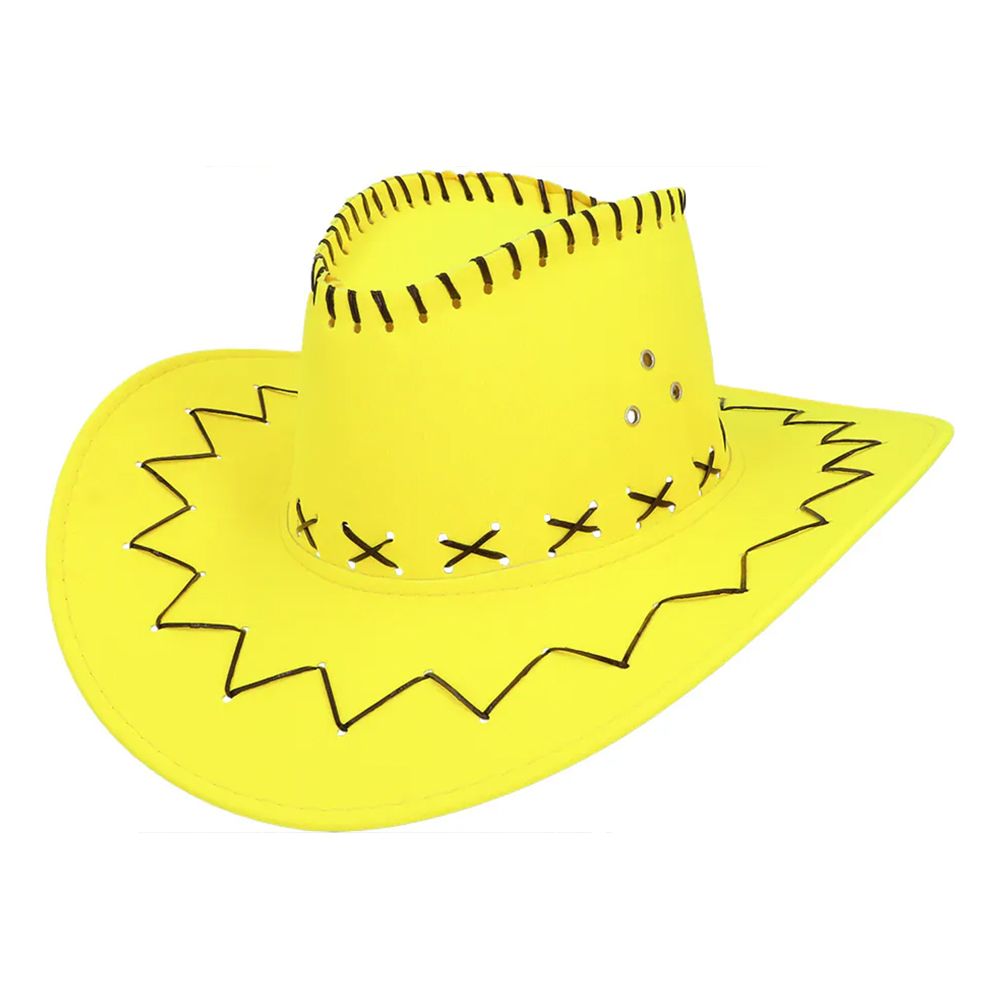 Cowboyhatt med Sömmar Neongul
