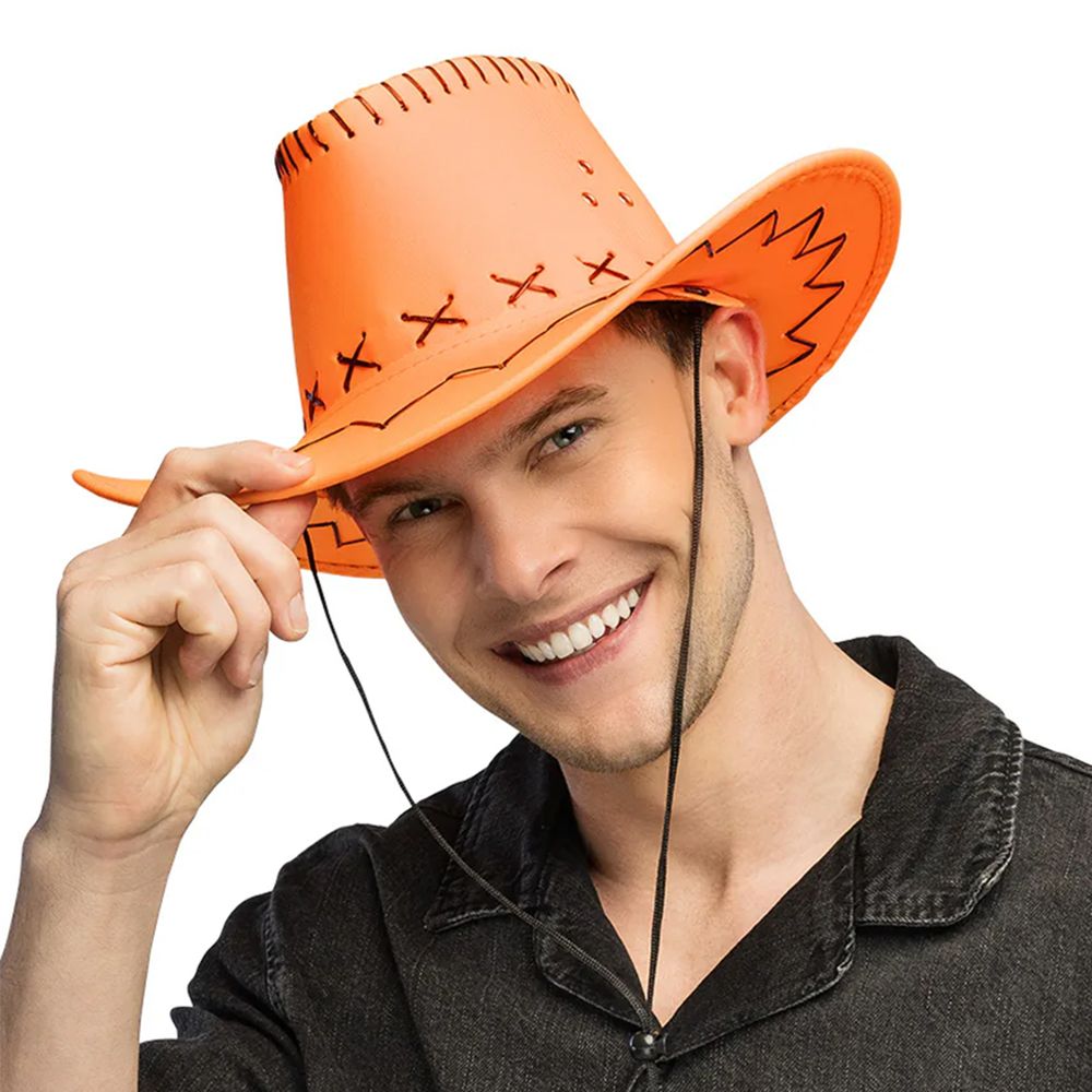 Cowboyhatt med Sömmar Neonorange