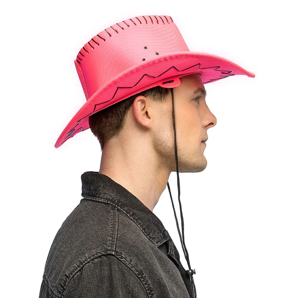 Cowboyhatt med Sömmar Neonrosa