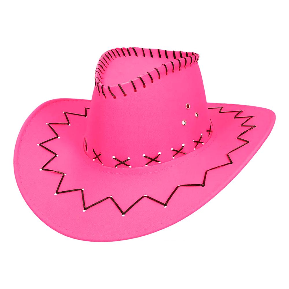 Cowboyhatt med Sömmar Neonrosa