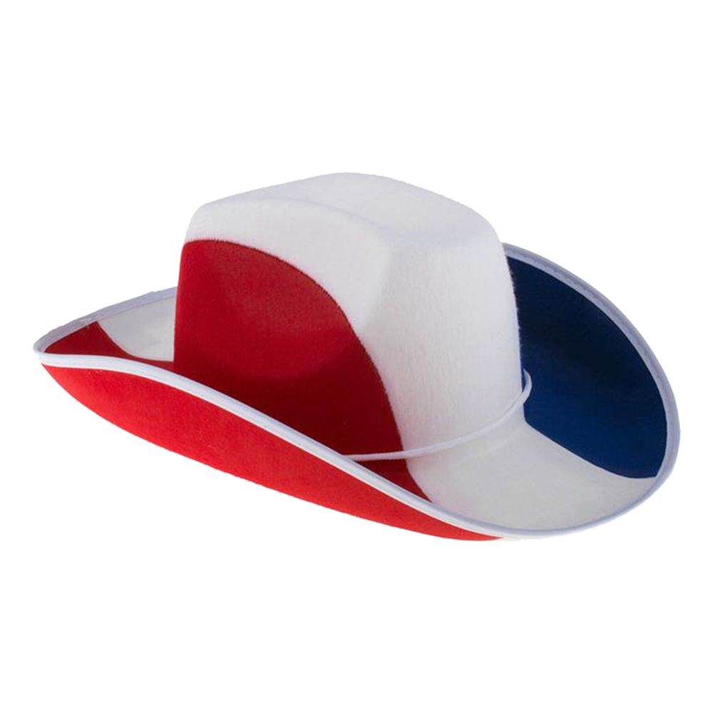Cowboyhattu Punainen/Valkoinen/Sininen